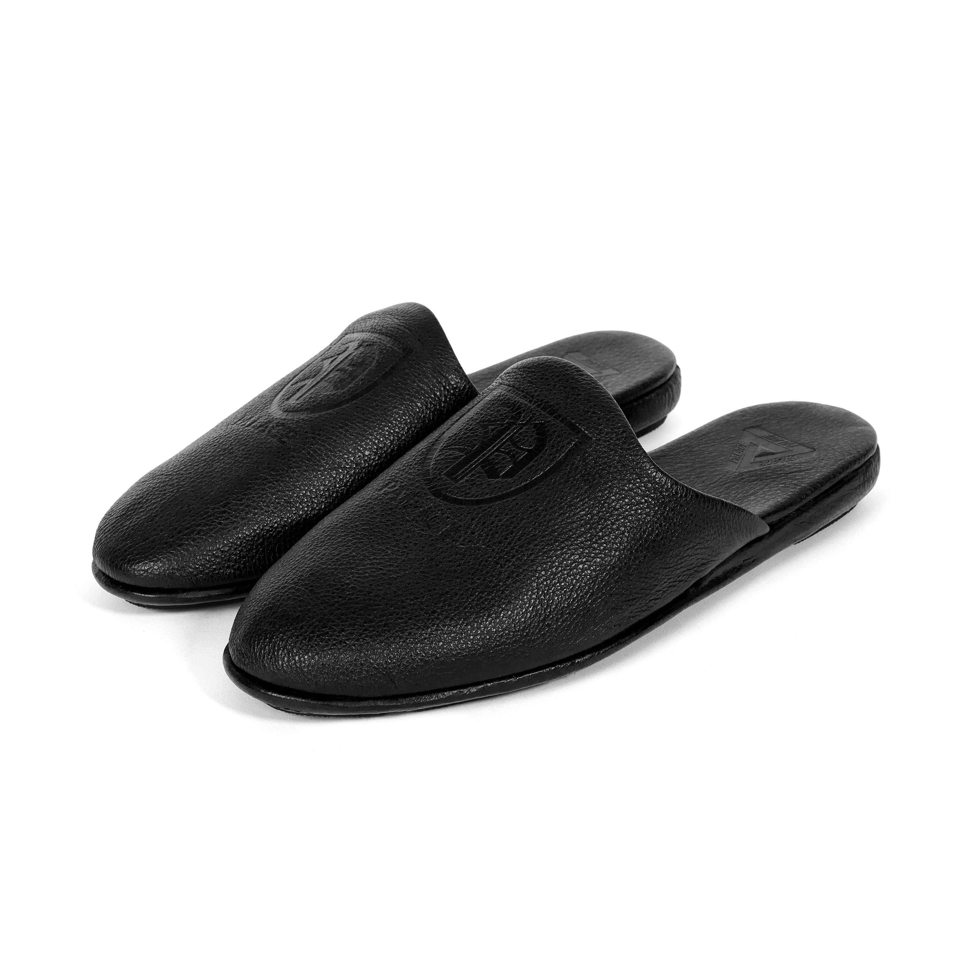 PALACE CLASSIC LEATHER SLIPPER BLACK