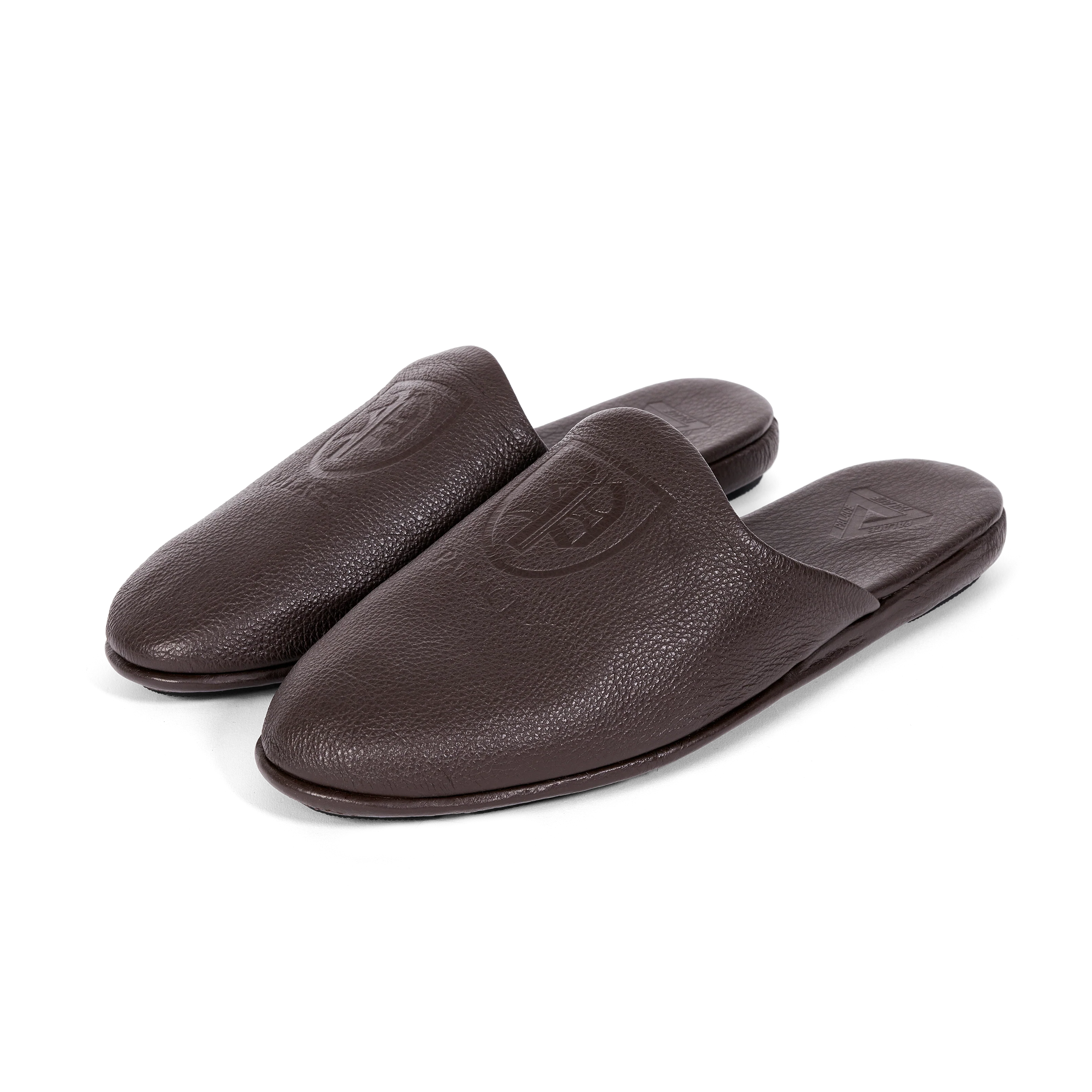 PALACE CLASSIC LEATHER SLIPPER BROWN