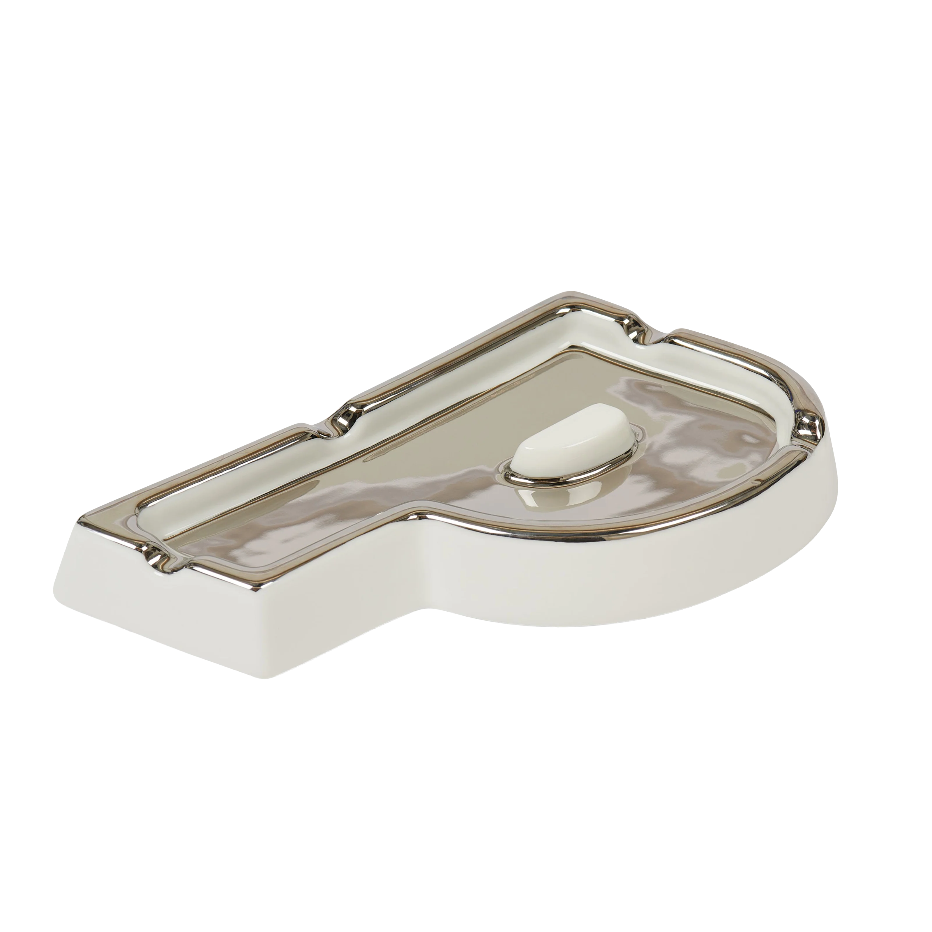 P-ASHTRAY WHITE / SILVER