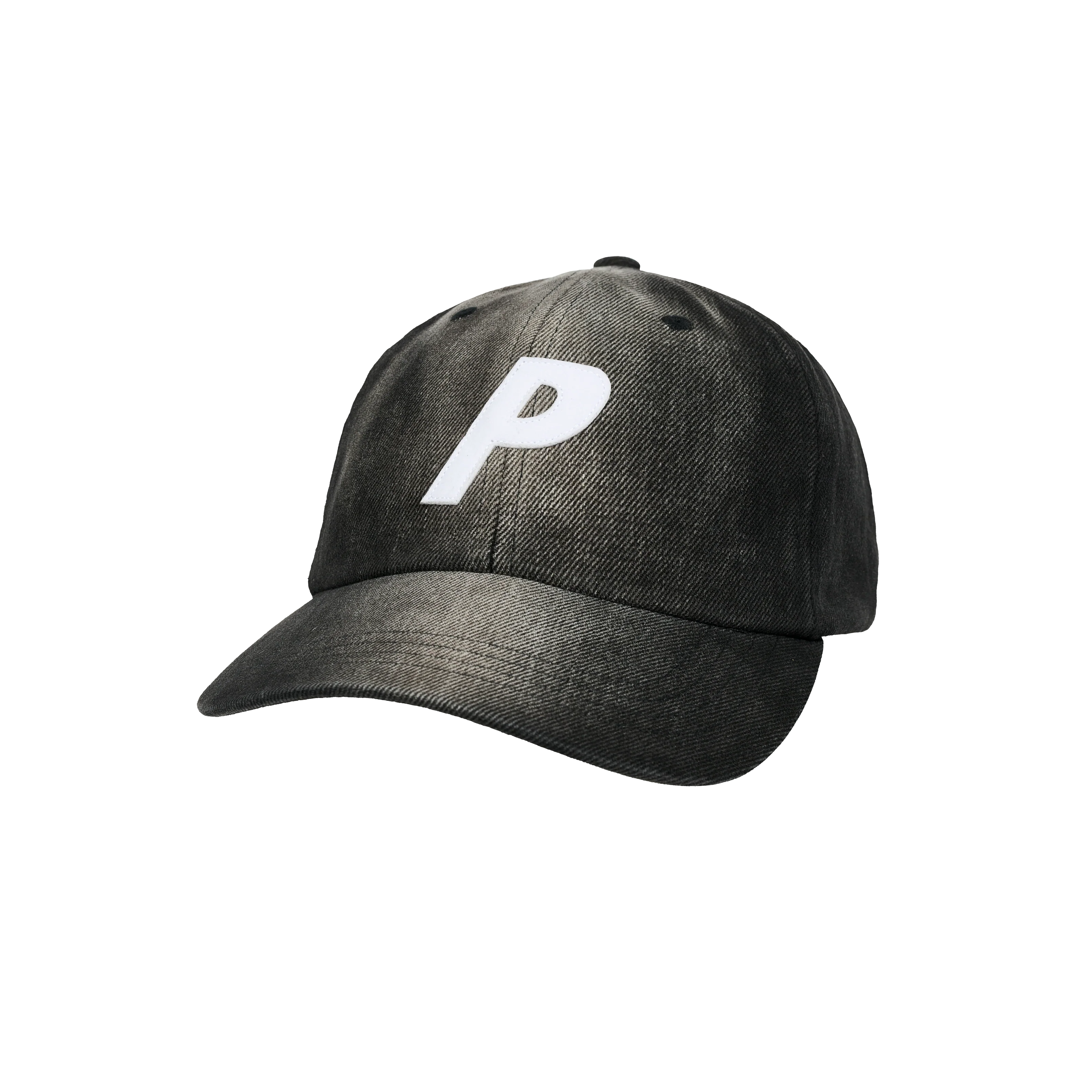 BLEACHED DENIM P 6-PANEL BLACK