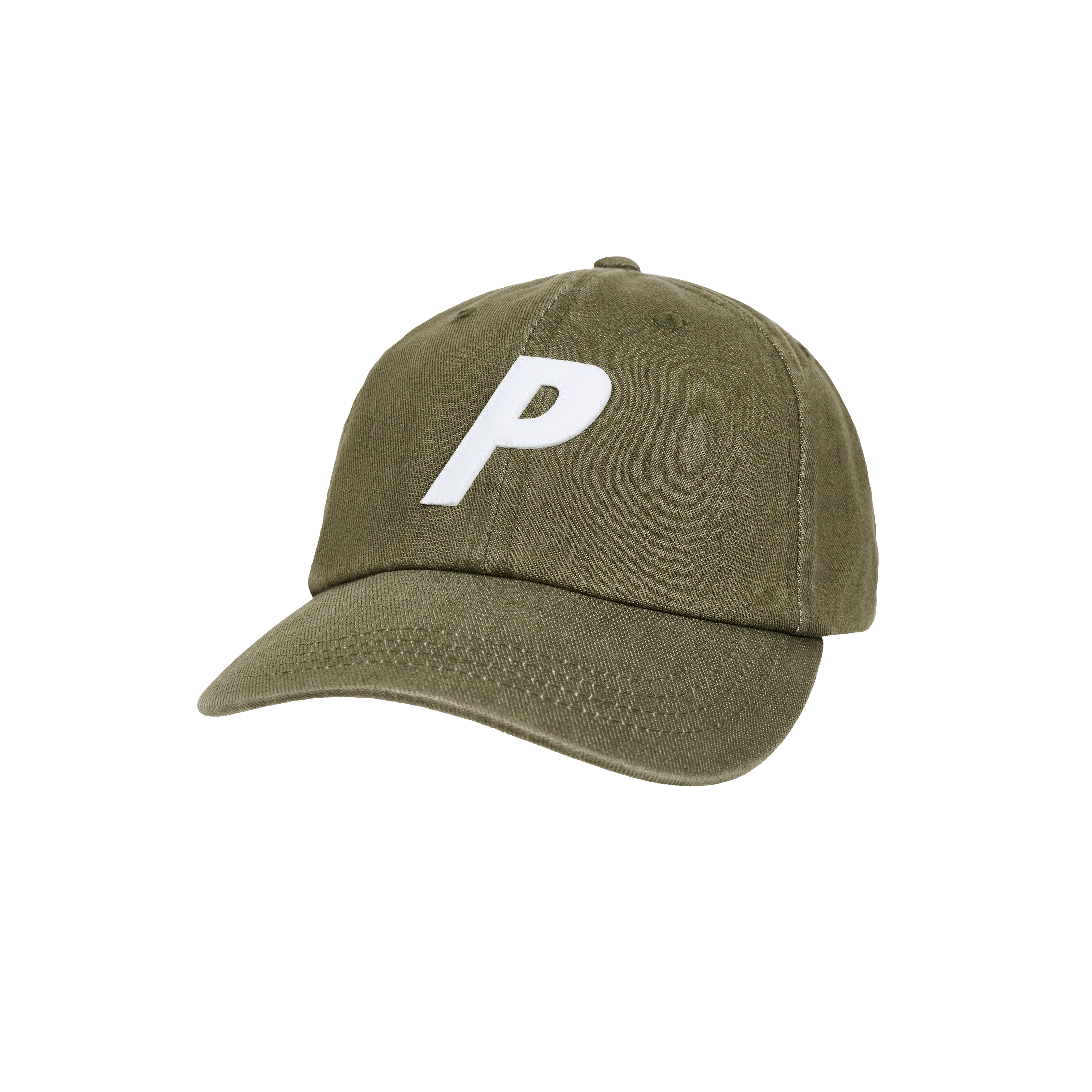 BLEACHED DENIM P 6-PANEL ARMY OLIVE