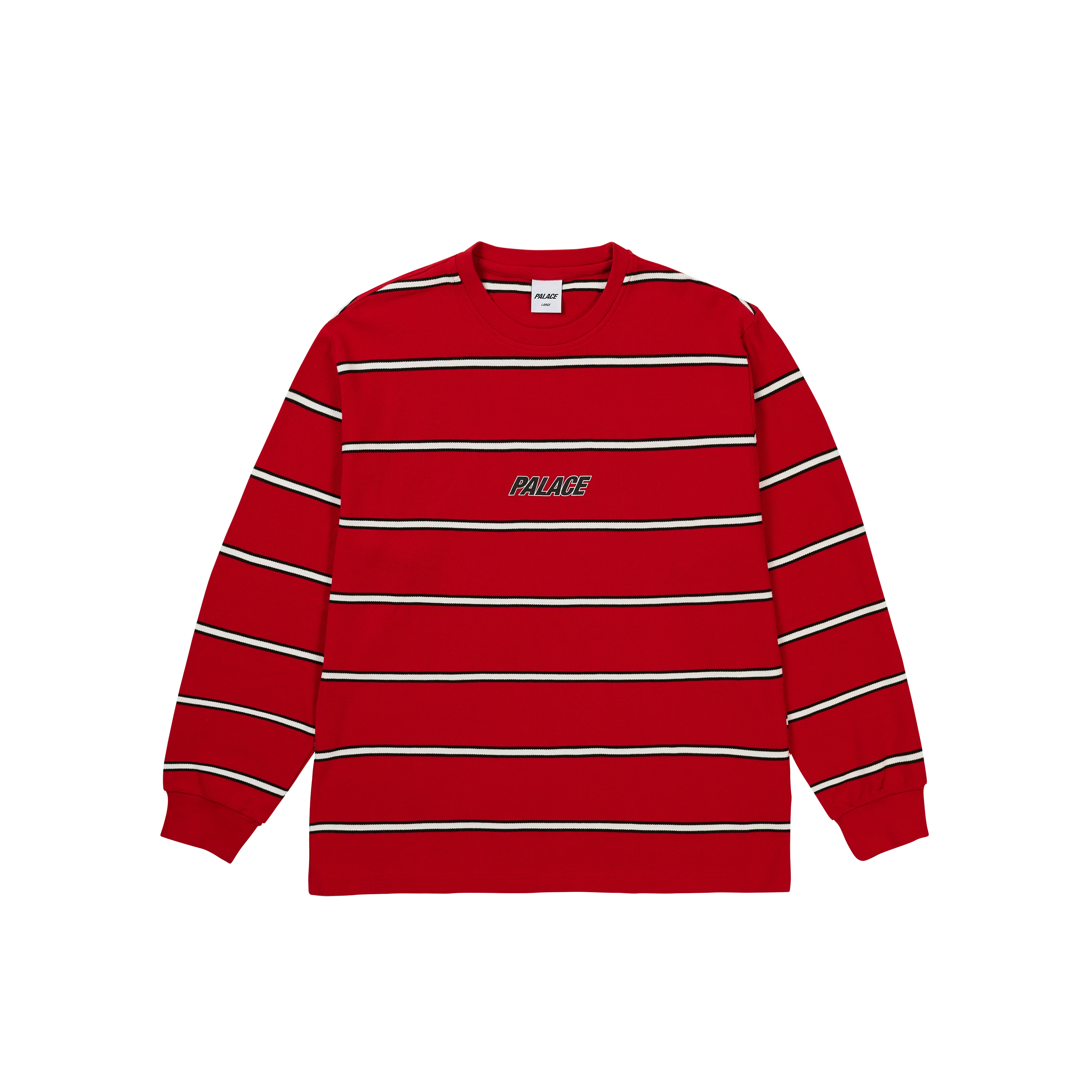 PALACE DUO STRIPE LONGSLEEVE RACEY RED