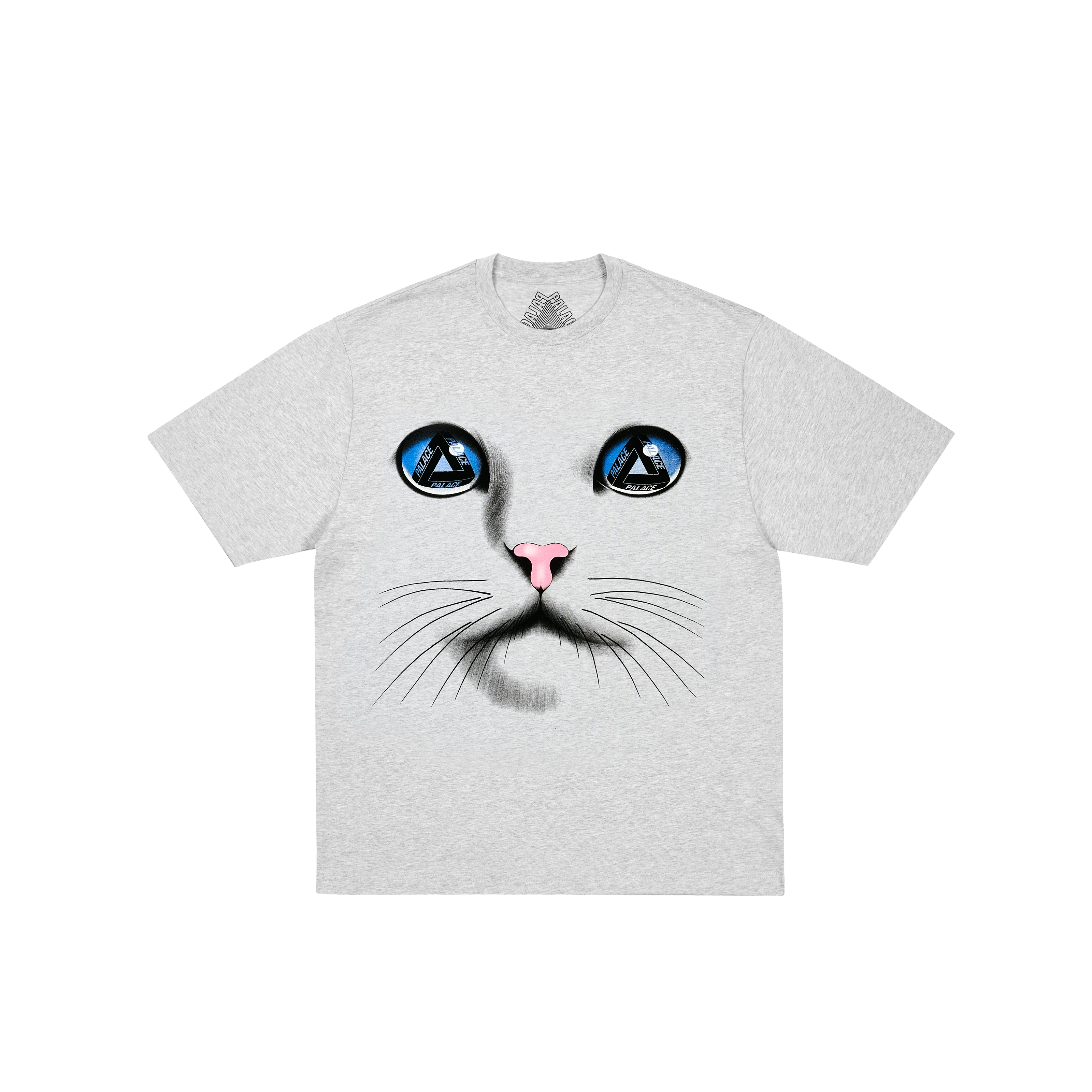 CAT FACE T-SHIRT GREY MARL