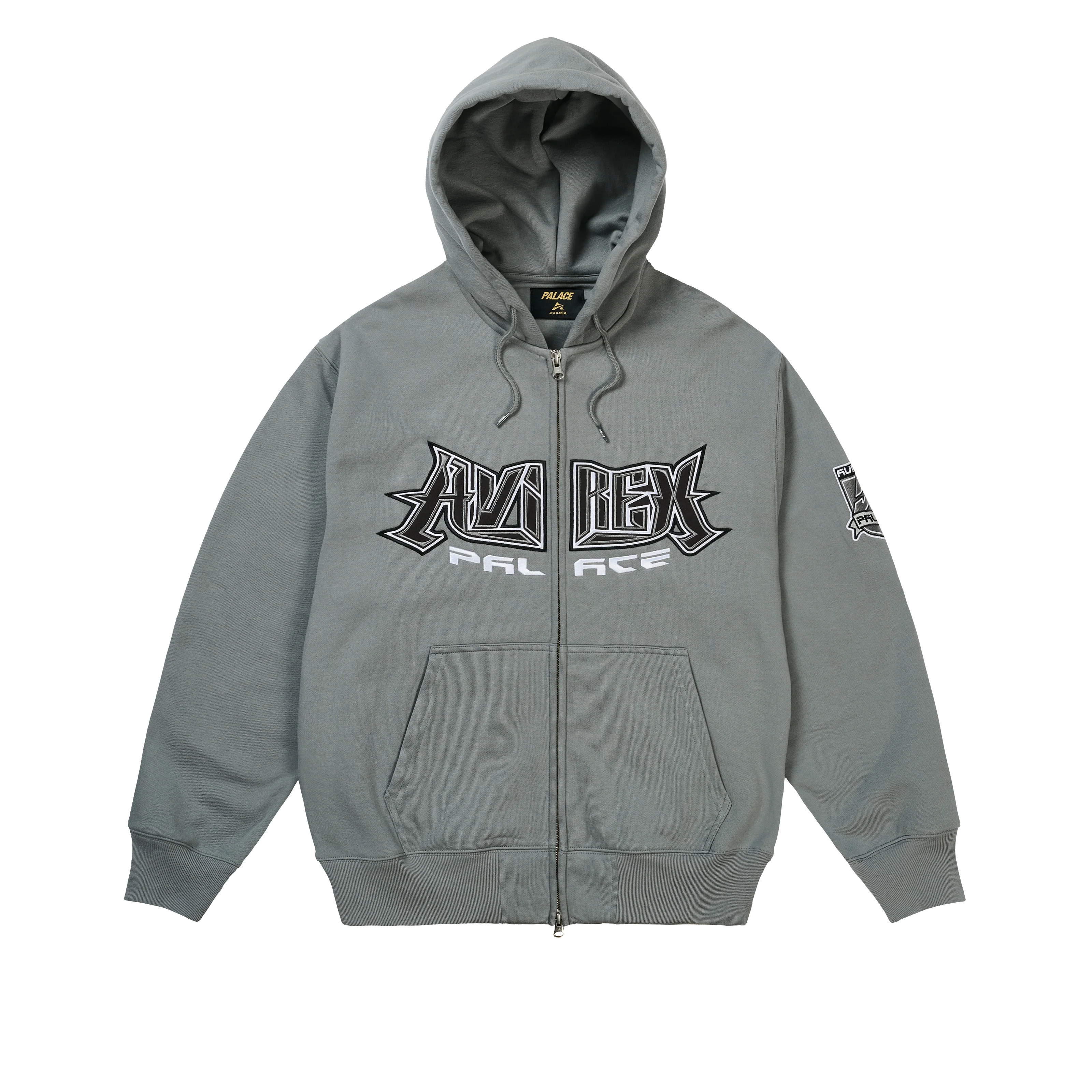 PALACE AVIREX ZIP HOOD CHARCOAL